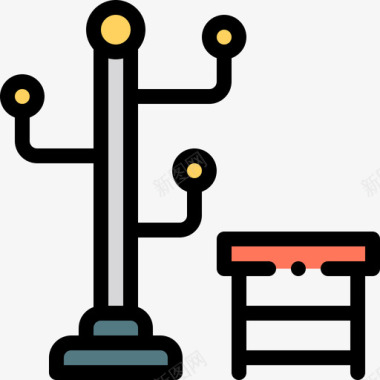 木质颜色衣架家具41线性颜色图标图标