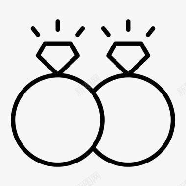 矢量结婚素材结婚戒指图标图标