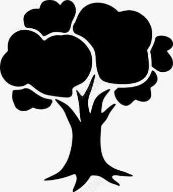 橡树橄榄植物图标图标