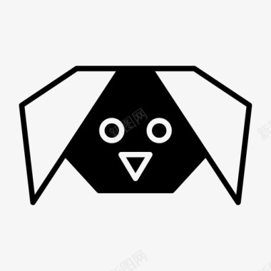 折纸折纸狗折纸动物图标图标