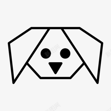 折纸狗折纸动物纸工艺图标图标