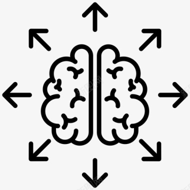 智能检测大脑人工流动图标图标