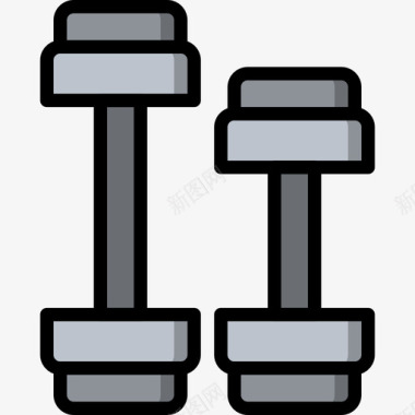 10月31哑铃生活方式31线性颜色图标图标