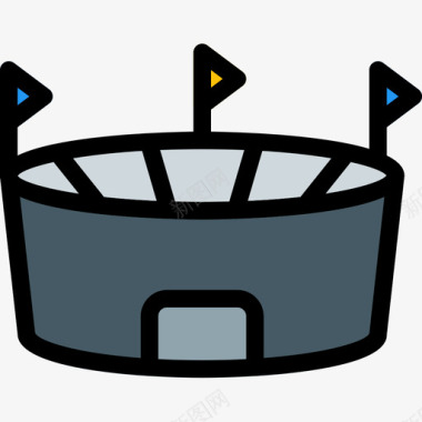 腾讯体育体育场18个地方线性颜色图标图标
