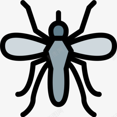 蚊子动物43线状颜色图标图标