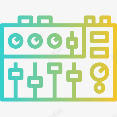 无线电均衡器无线电台3梯度图标图标