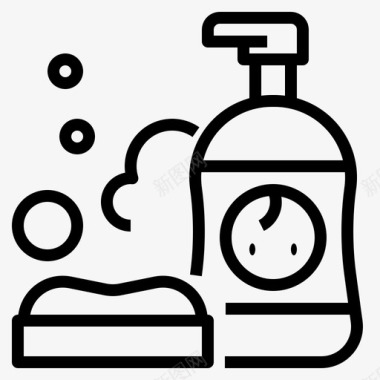 洗发水婴儿洗澡图标图标