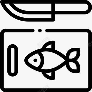 鱼美食18直线型图标图标