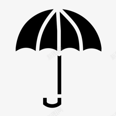 雨伞雨伞防护雨天图标图标
