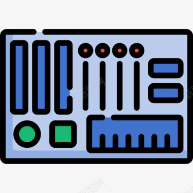 主板主板硬件23线性颜色图标图标