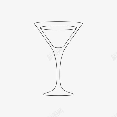 马提尼杯酒吧鸡尾酒图标图标