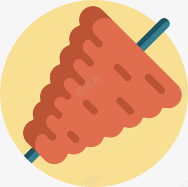 烤肉串食物111扁平图标图标