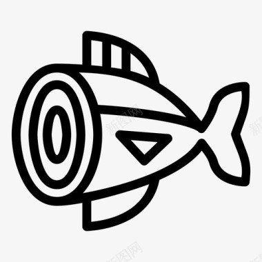 新鲜的金枪鱼鱼食物图标图标