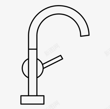 天鹅颈水龙头浴室水管图标图标