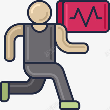 跑步科学108线性颜色图标图标