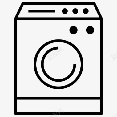 洗衣机整套室内线图标图标