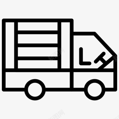 无人车送货车货物物流图标图标