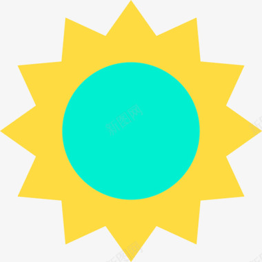 矢量夏天太阳夏天66平坦图标图标