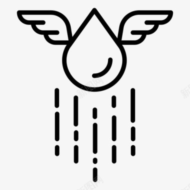 翅膀水水滴液体图标图标