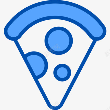 披萨片食品和饮料8蓝色图标图标