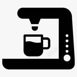 整套家用咖啡机电子设备浓缩咖啡机图标高清图片