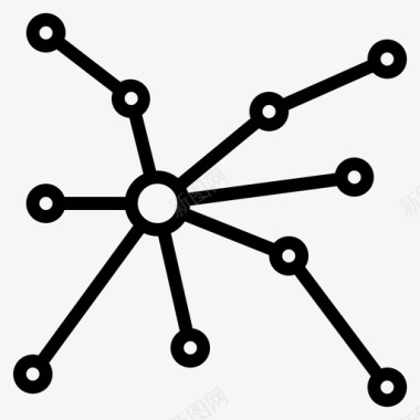 网络分支图表图标图标