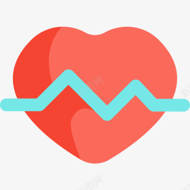 绿色健康标识脉搏健康56平坦图标图标