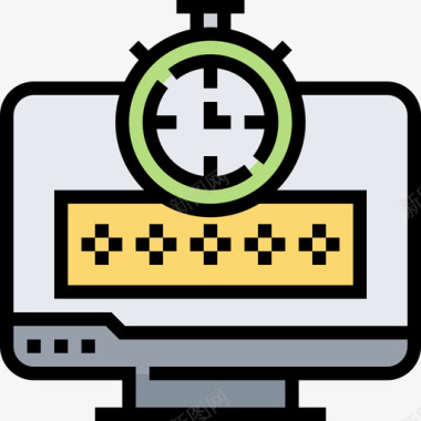 用餐时间密码时间管理48线颜色图标图标
