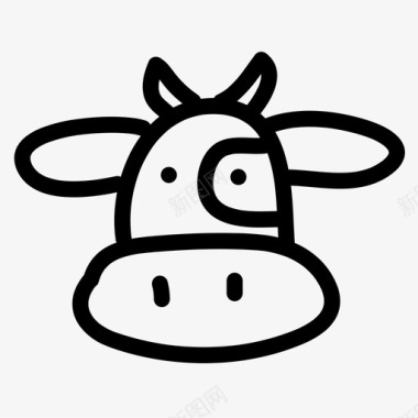 牛涂鸦农业图标图标