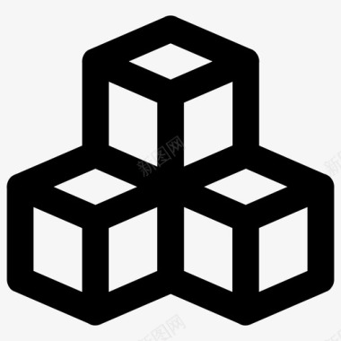 立方体块构建图标图标