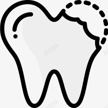 牙齿图标断牙牙齿护理13颜色缺失图标图标