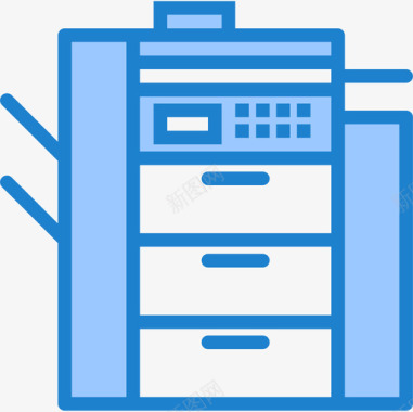 复印复印机设备17蓝色图标图标