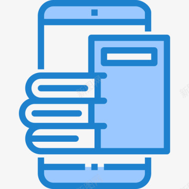 书籍智能手机功能6蓝色图标图标