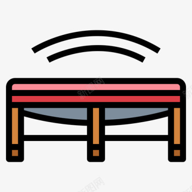 床照蹦床一般36线性颜色图标图标