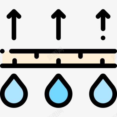 透气图标透气面料特征6线性颜色图标图标