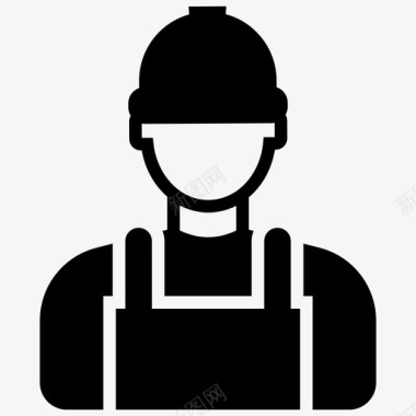 行业标志男员工头像承包商员工图标图标