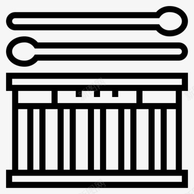 跨鼓鼓音乐75线性图标图标