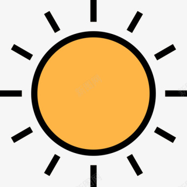 太阳摄影36线性颜色图标图标