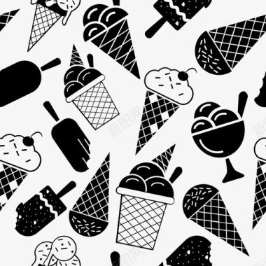 冰淇淋图案冰淇淋重复图案图标图标
