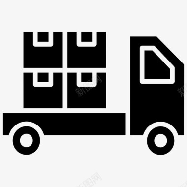 物流送货服务货物送货车图标图标