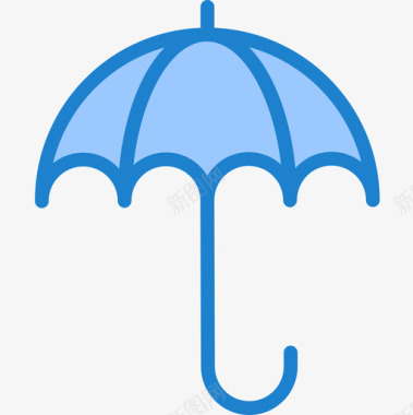 雨伞雨伞天气183蓝色图标图标