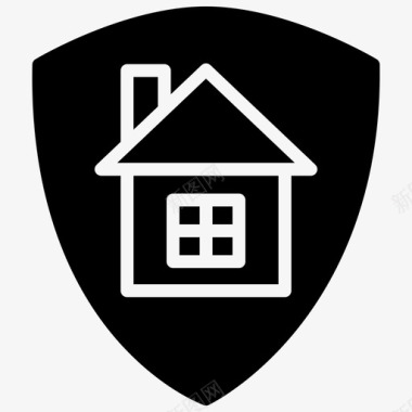安全的家盾牌安全黑填充图标图标