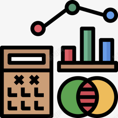 生物背景数学遗传学和生物工程3线性颜色图标图标