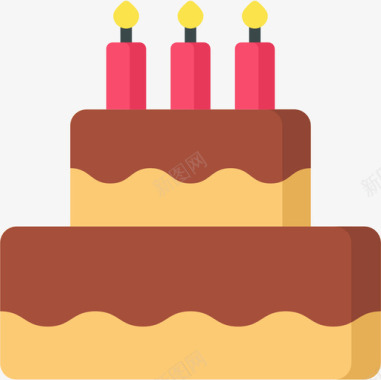 生日蛋糕面包房96扁平图标图标