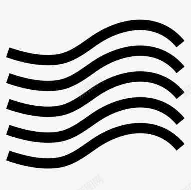 自然波浪自然64字形图标图标