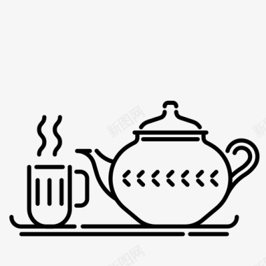 茶壶装饰素材咖啡和茶饮料壶图标图标