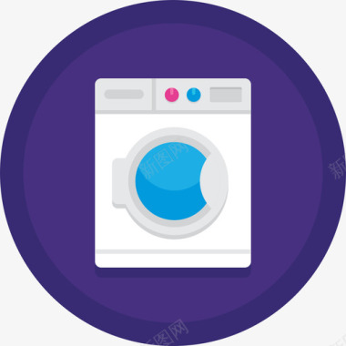 洗衣图标洗衣机内部4扁平圆形图标图标
