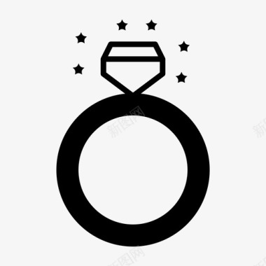 戒指珍珠戒指未婚夫戒指图标图标