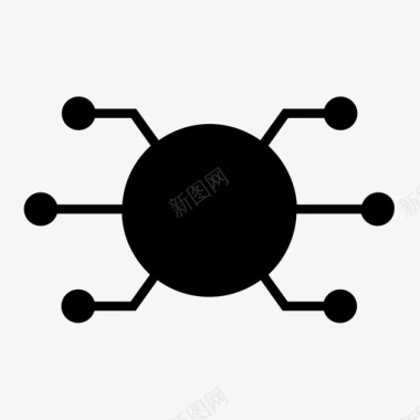 矢量制图软件系统连接集线器图标图标