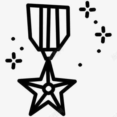 节日徽章退伍军人节成就奖励图标图标
